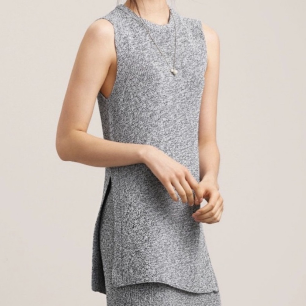 Aritzia Wilfred XS Palmier Tunic Sleeveless Knit Marled Sweater